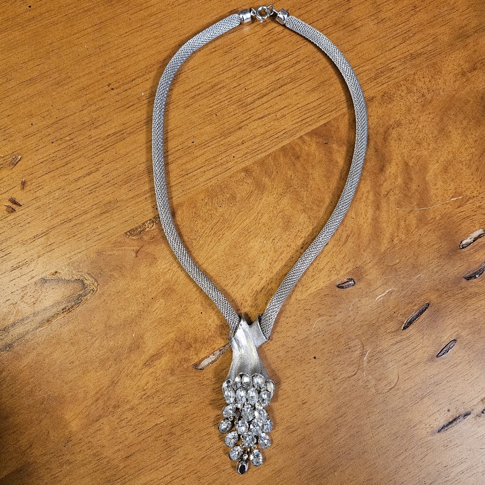 Necklace Rhinestone Waterfall - Picture 9 of 12